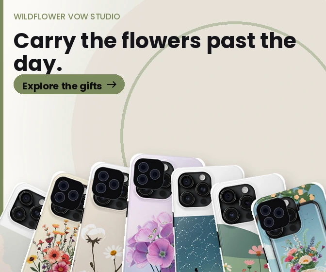 Wildflower Vow Studio: Soft wildflower cases for bridesmaids and showers.